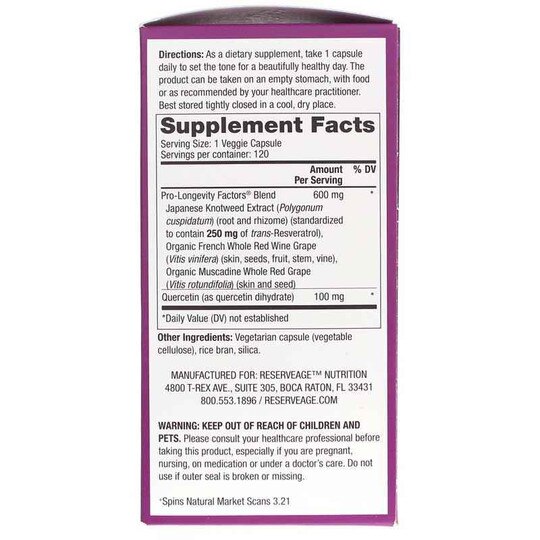 Resveratrol 250 Mg, RVN